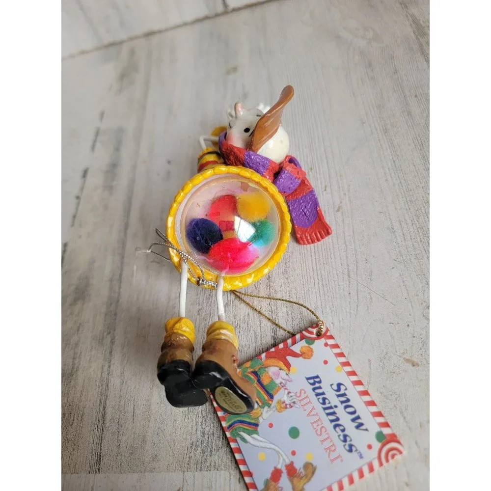 Silvestri‎ snowman guy snow unique vintage ornament Xmas pom pom